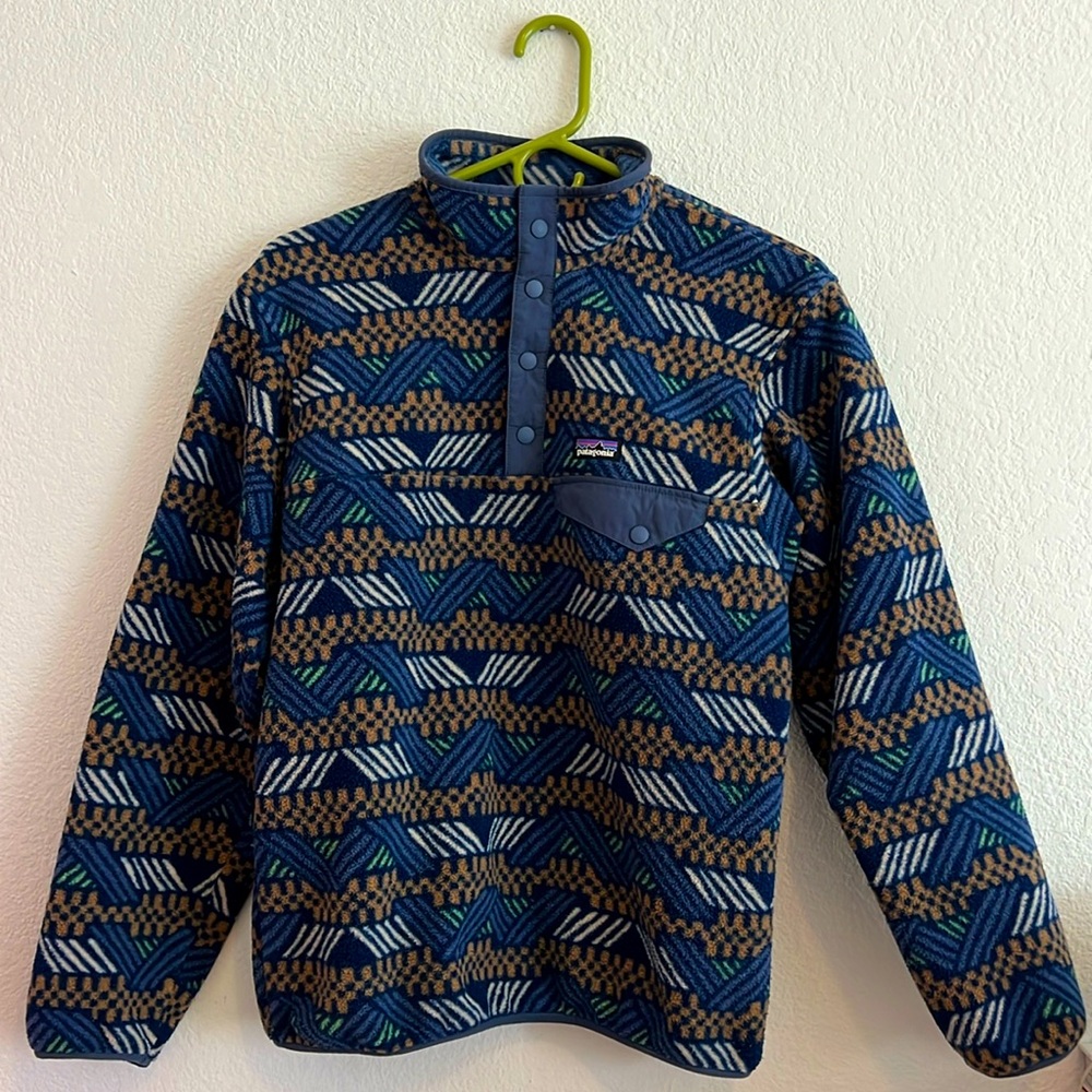 Patagonia Kids Fleece Pullover Jacket in Navy, Brown, Teal